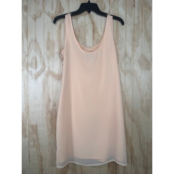 Romeo & Juliet Couture Whimsical Glam Peach Sequin Beaded Cocktail Dress Small - Picture 7 of 8